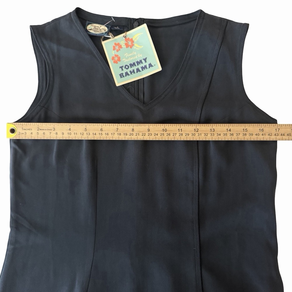 Tommy Bahama 100% Silk Maxi Shift Dress Sz 8 • Starlette Coal Minimalist Coastal - Picture 8 of 10